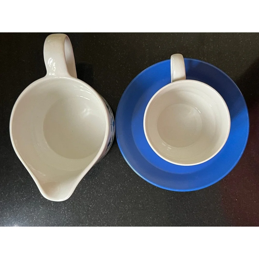 Vintage Retro Creamer‎ with Tea Cup & Saucer Midwinter Roselle Staffordshire UK
